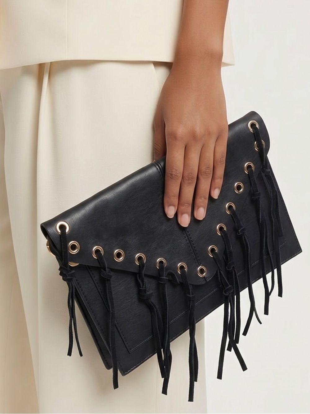 INC INTERNATIONAL CONCEPTS | Fringe Clutch Black